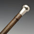 1918 British antique gentleman's walking stick, bamboo shaft, pure silver, round handle, 91cm